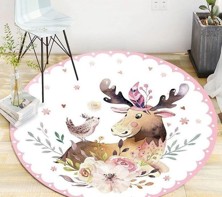Reindeer Round Carpet