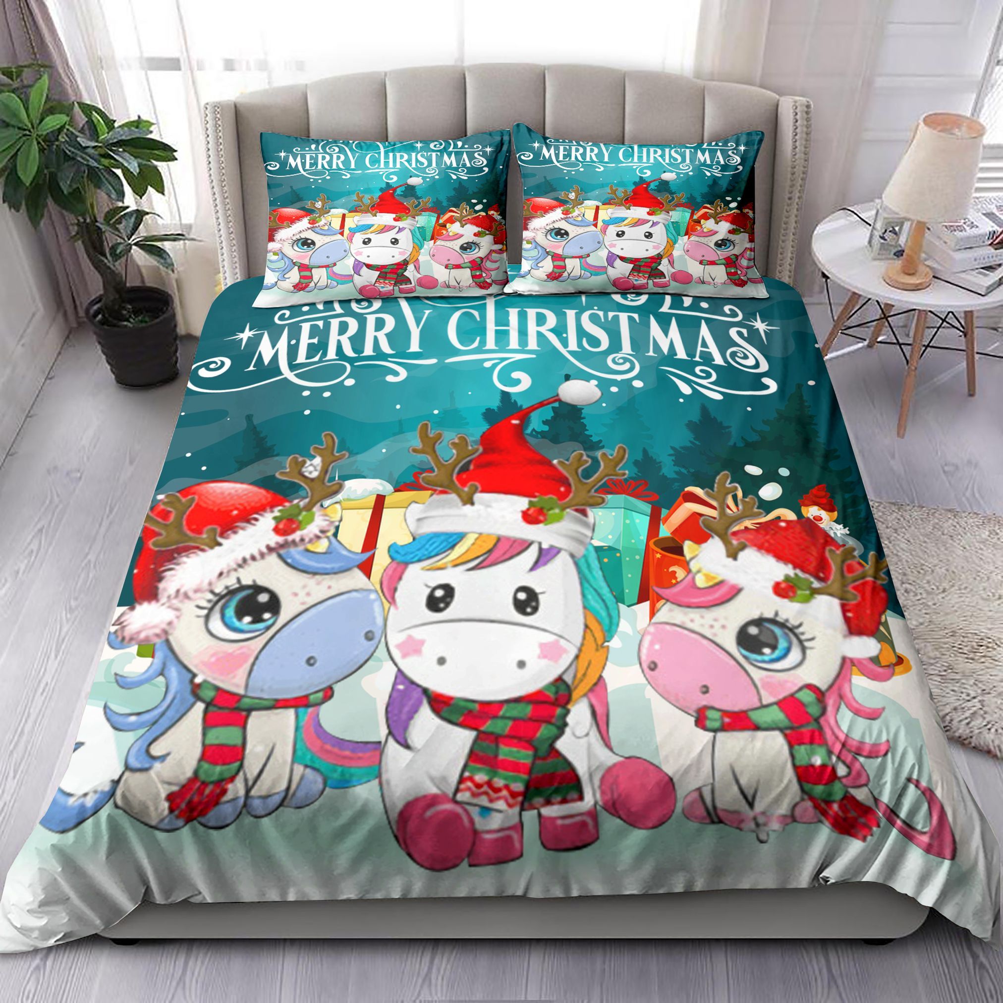 Reindeer Merry Christmas Bedding Set