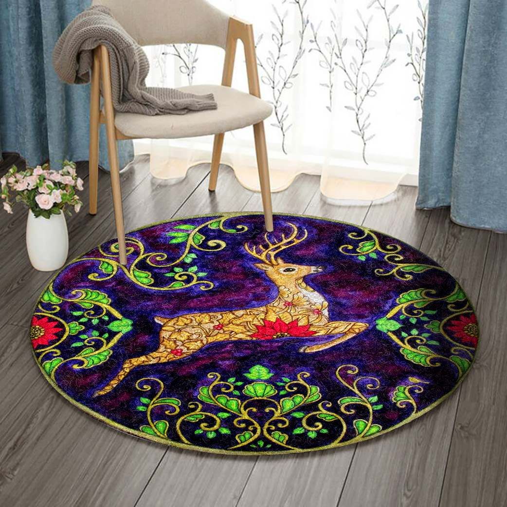 Reindeer Round Carpet