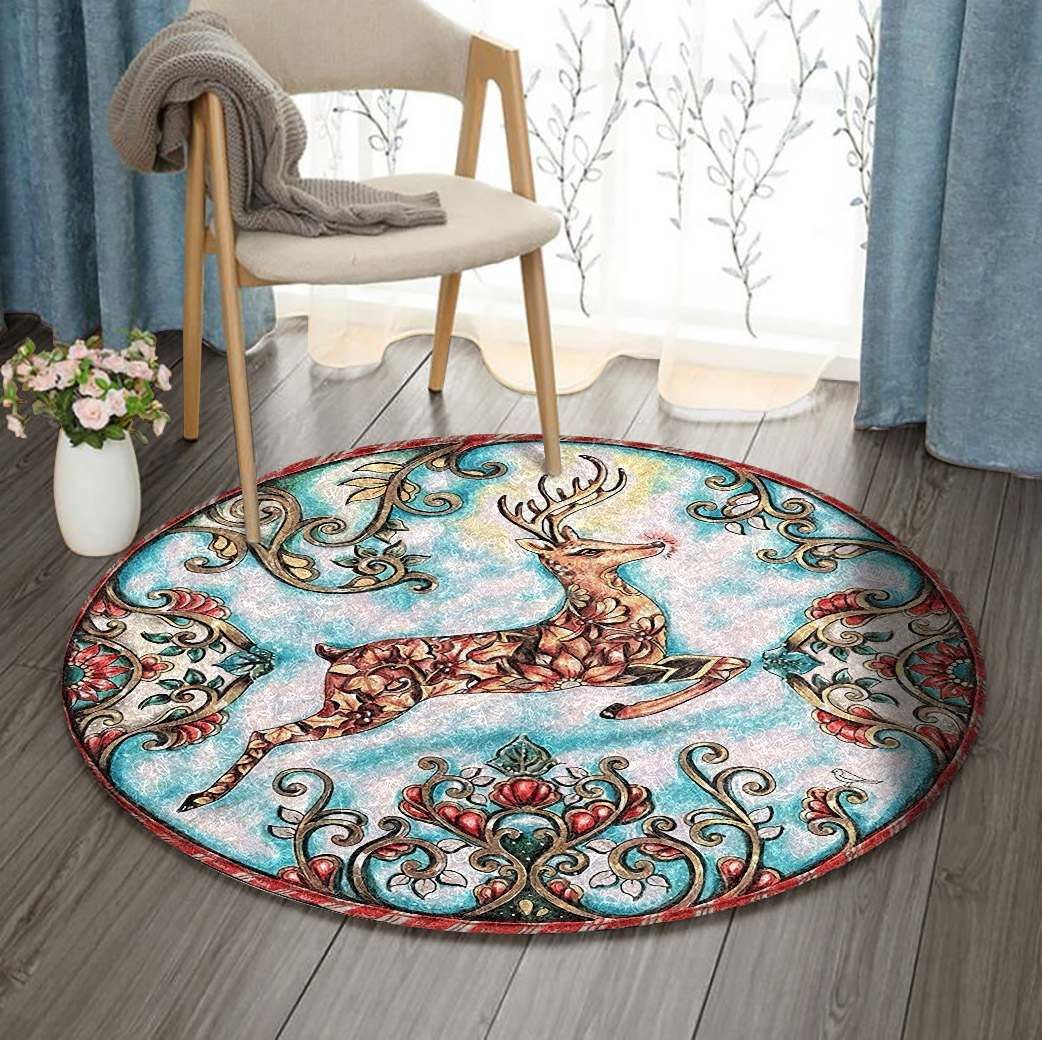 Reindeer Round Carpet