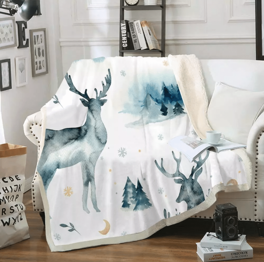 Reindeer Fleece Blanket