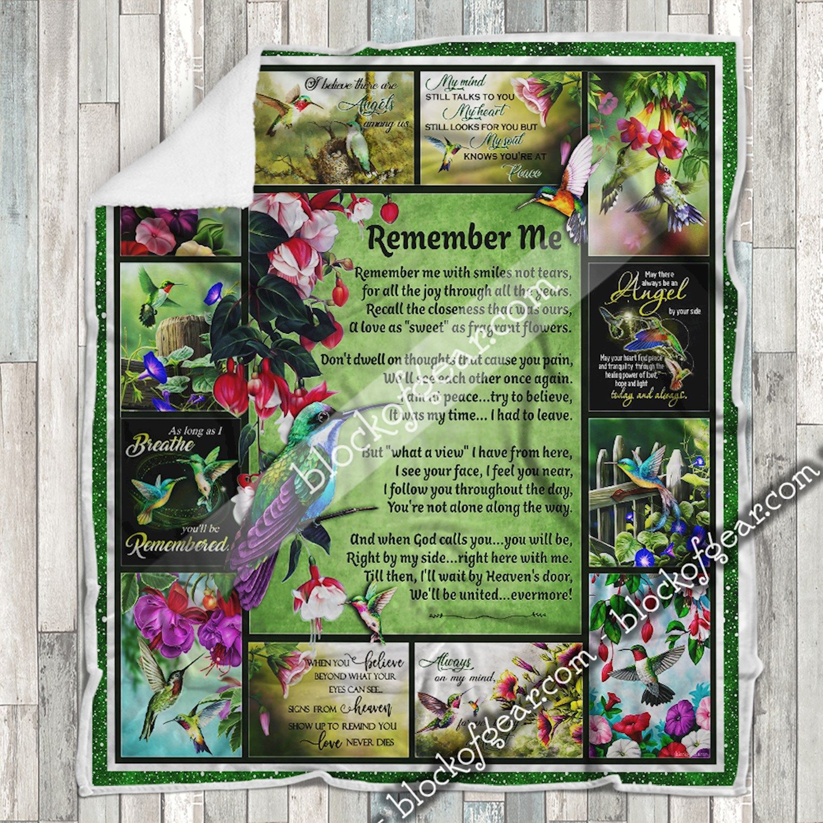 Remember Me Hummingbird Sherpa Fleece Blanket