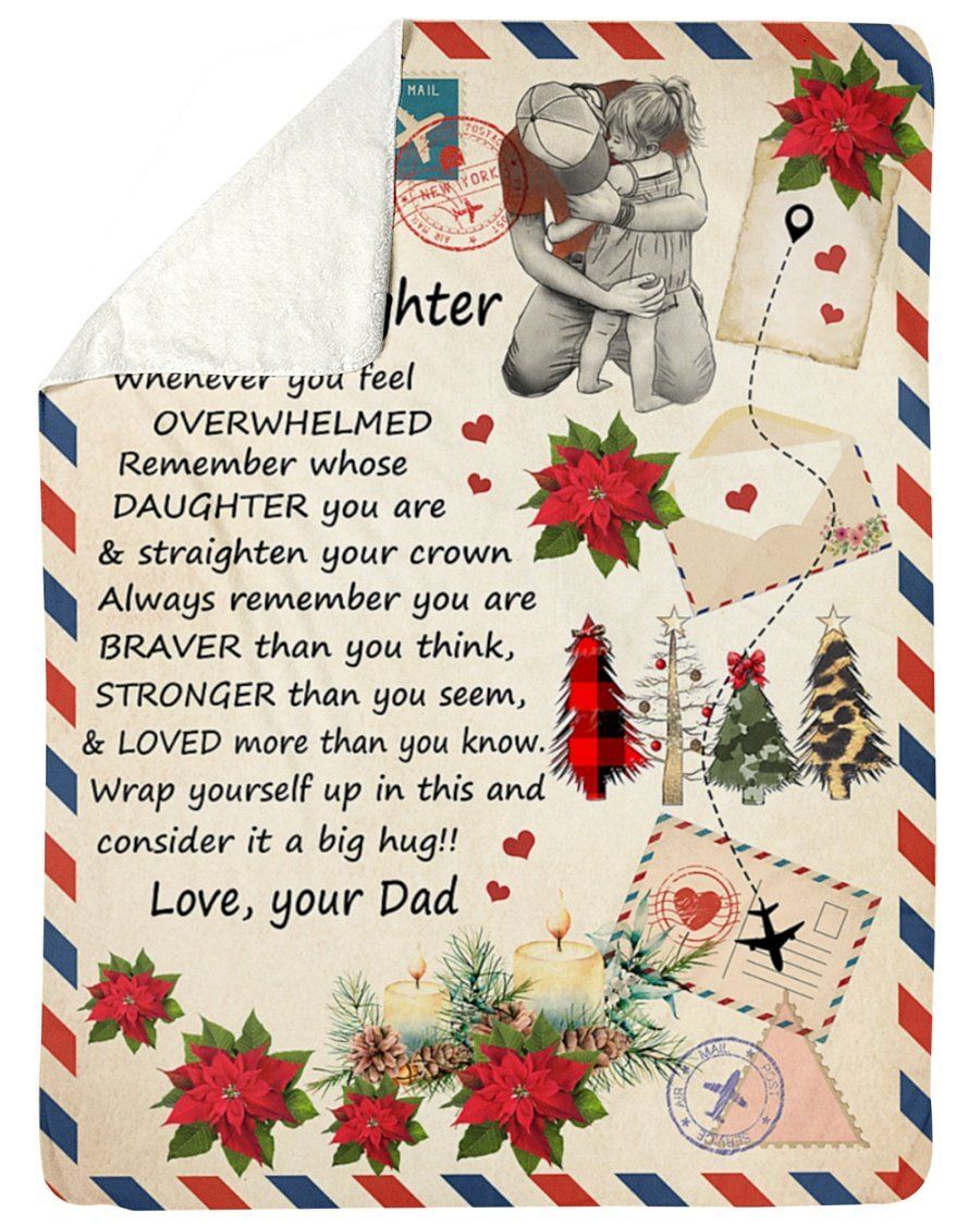 Remember Whose Daughter You Are Letter Fleece Blanket To Daughter Sherpa Blanket