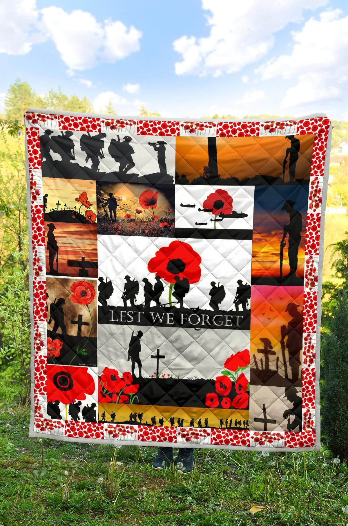 Remembrance Day Quilt Blanket Blanket Lest We Forget Vets Dhc09121304Dd