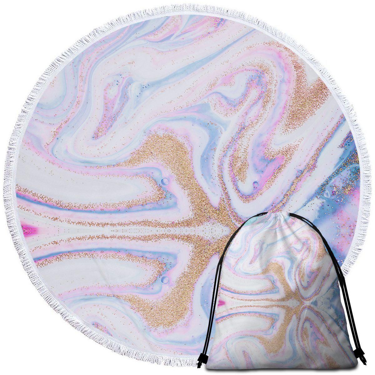Renaissance Island Holographic Printed Round Beach Towel