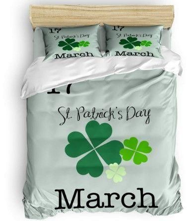 Republic Of Ireland And Seventeenth Four leaf Clover St Patrick’s Day Bedding Set