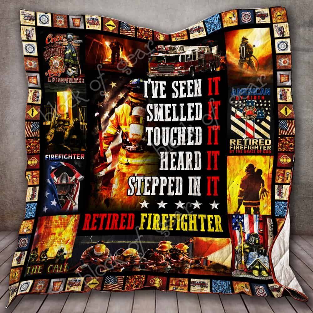 Retired Firefighter GS-CL-NT2910 Quilt Blanket