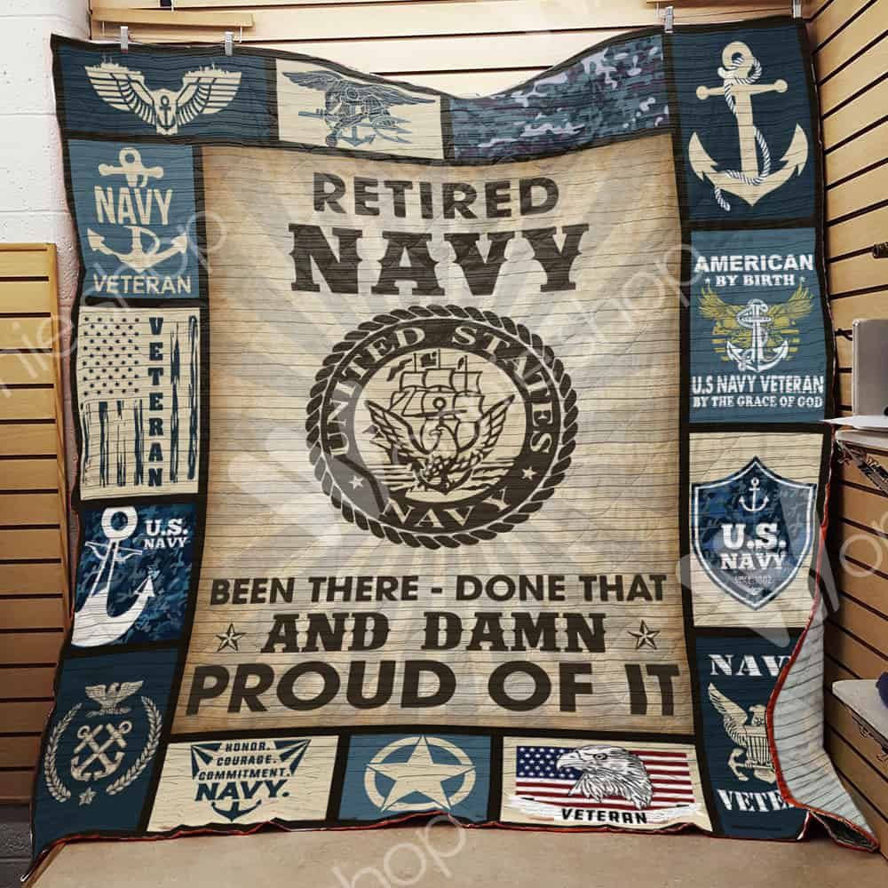 Retired Navy Veteran Quilt Blanket DHC03021270TD
