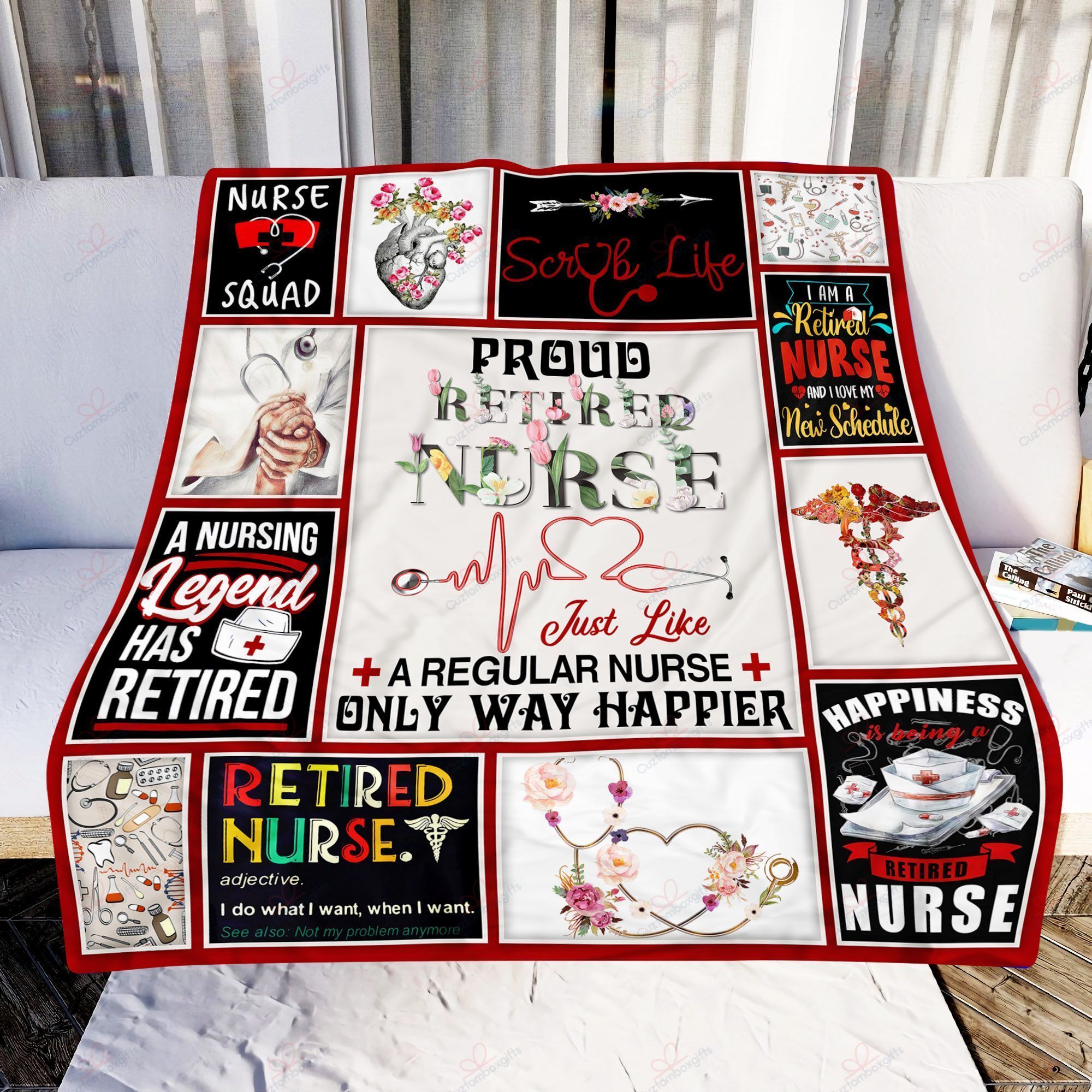 Retired Nurse Sherpa Fleece Blanket
