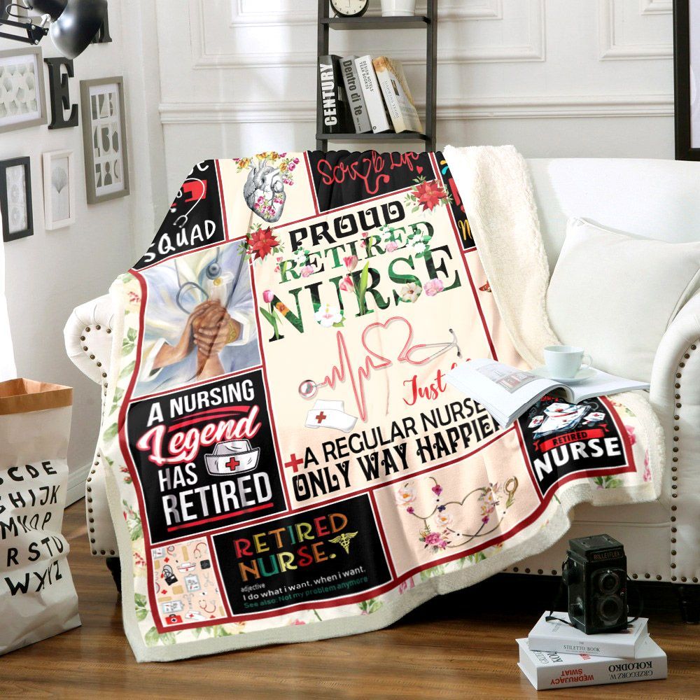 Retired Nurse Sherpa Fleece Blanket