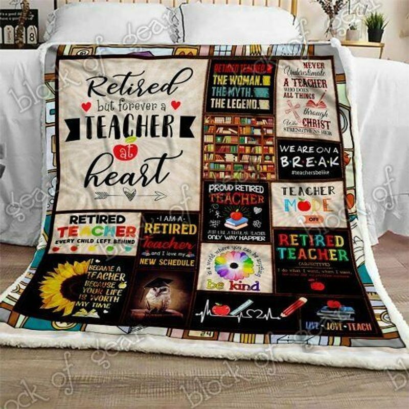 Retired Teacher Sherpa Fleece Blanket