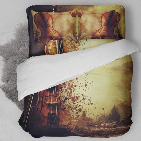 Retro Art Violin Bedding Set