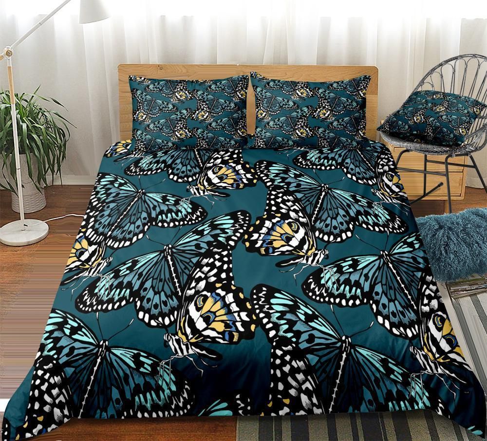 Retro Butterflies Background Bedding Set