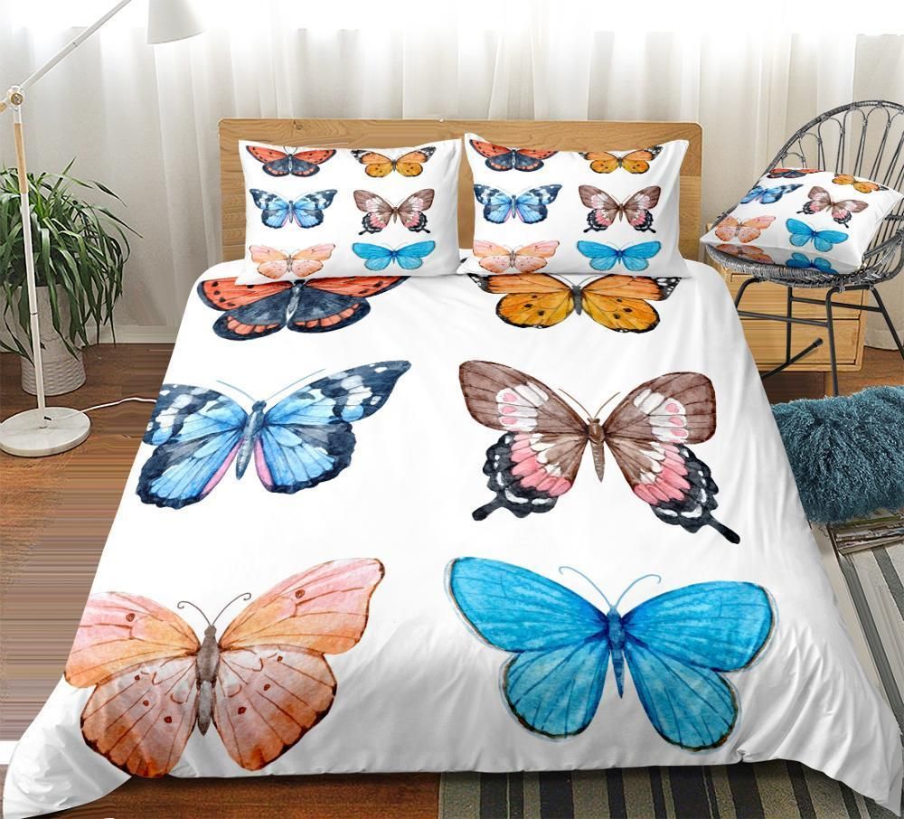 Retro Butterflies Pattern Bedding Set