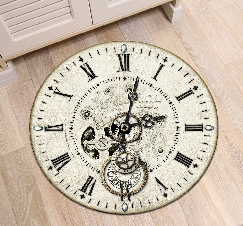 Retro Clock Round Carpet