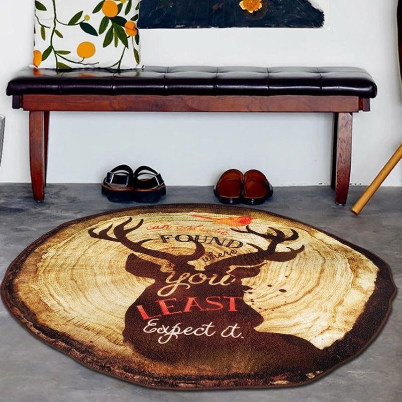 Retro Deer Round Carpet