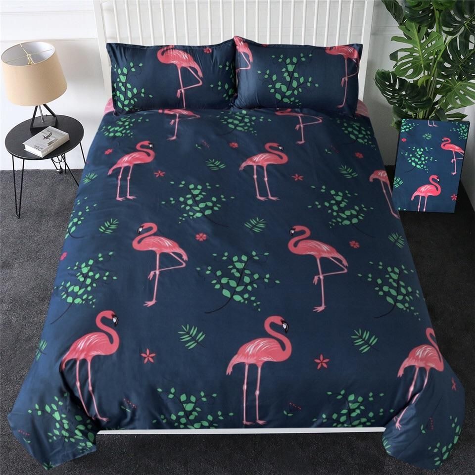 Reversible Flamingo Bedding Set