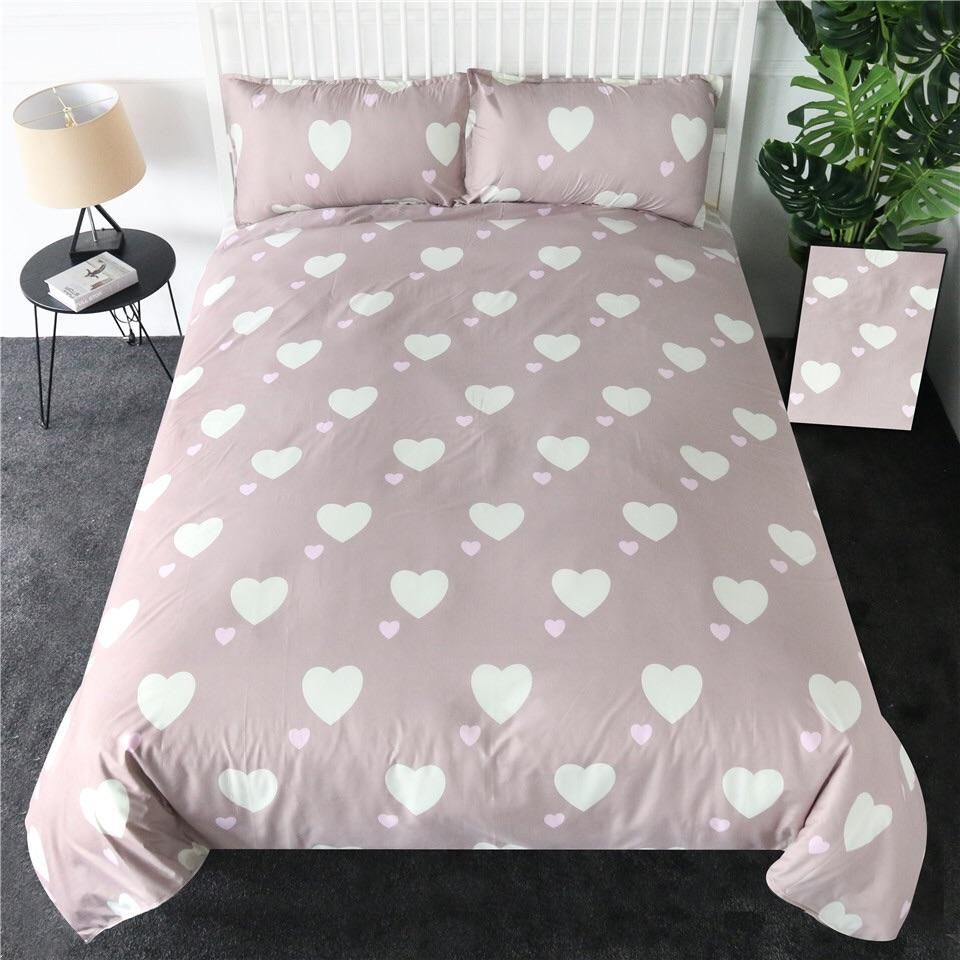 Reversible Hearts Bedding Set