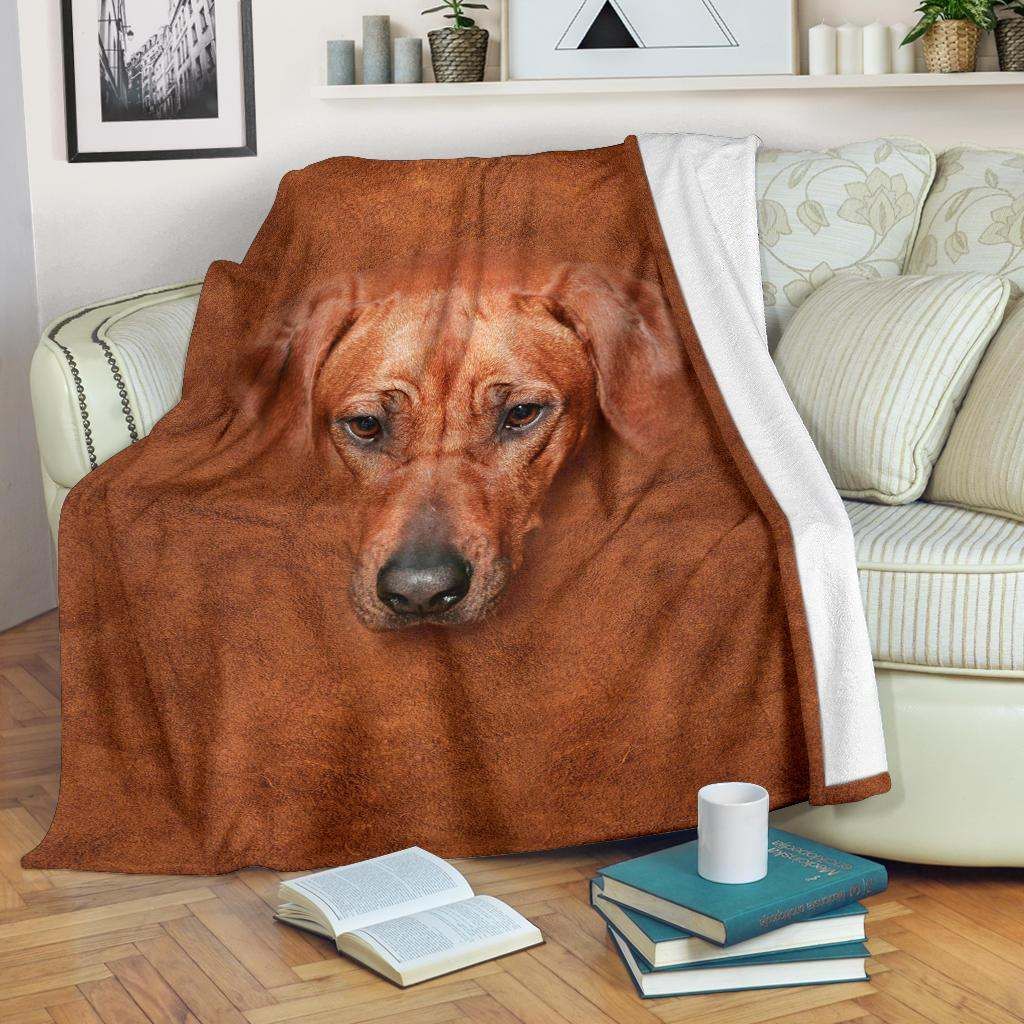 Rhodesian Ridgeback Face Hair Blanket