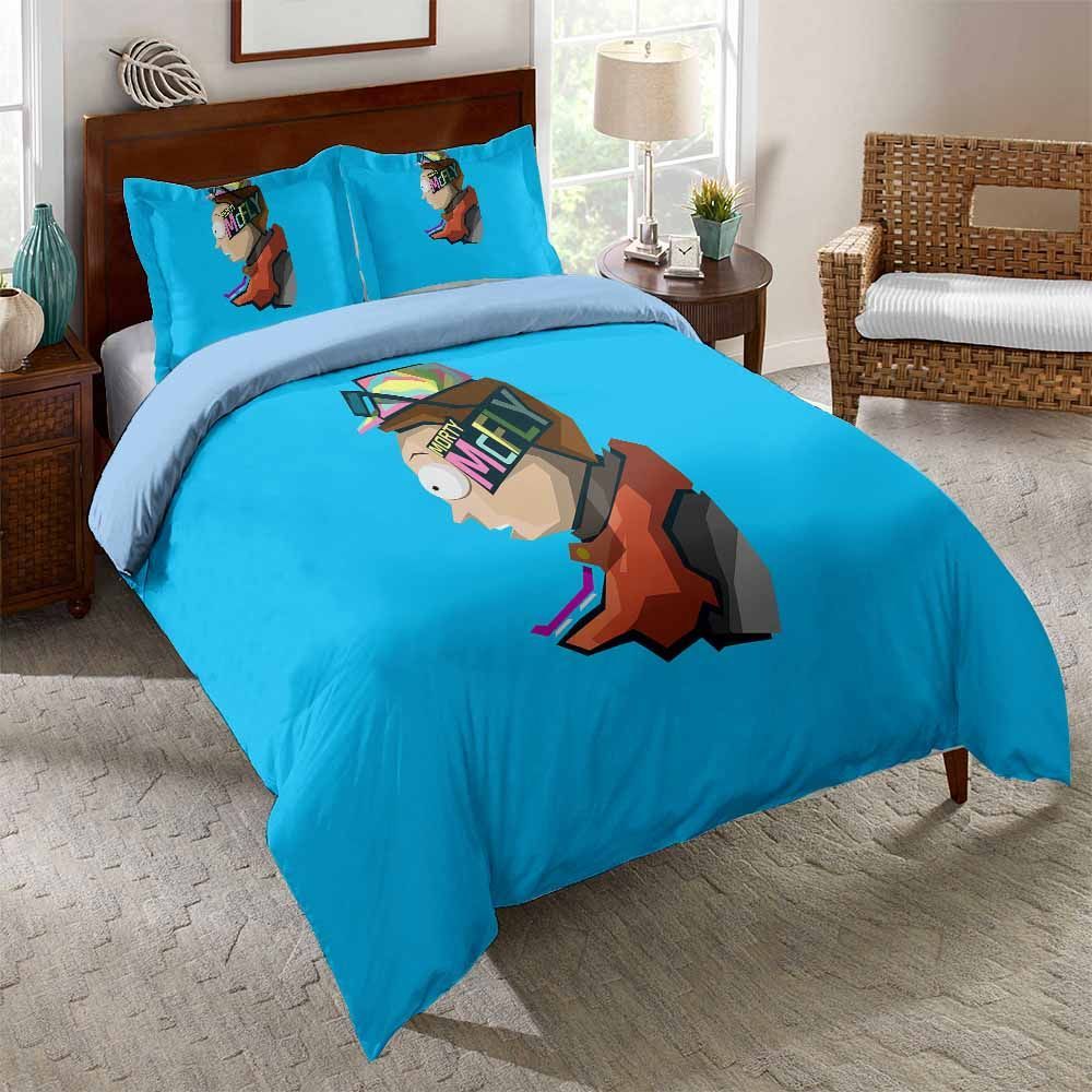 Rick And Morty Blue Printed Bedding Set