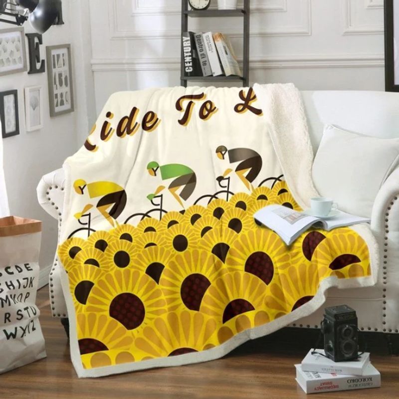 Ride To Live Cycling Sherpa Fleece Blanket