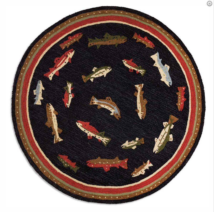 River Fish Round Carpet