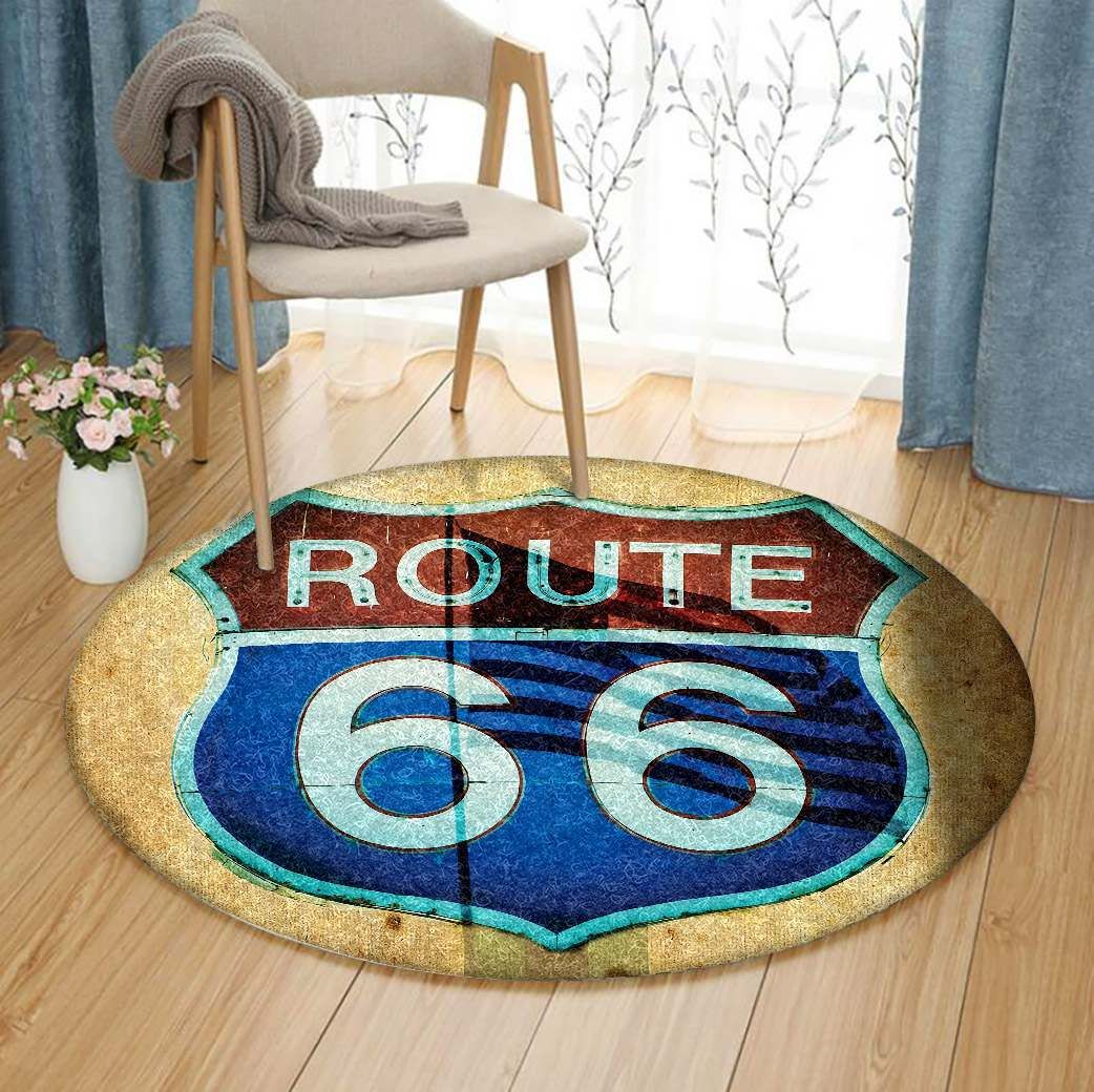 Road And Street Signs Round Carpet