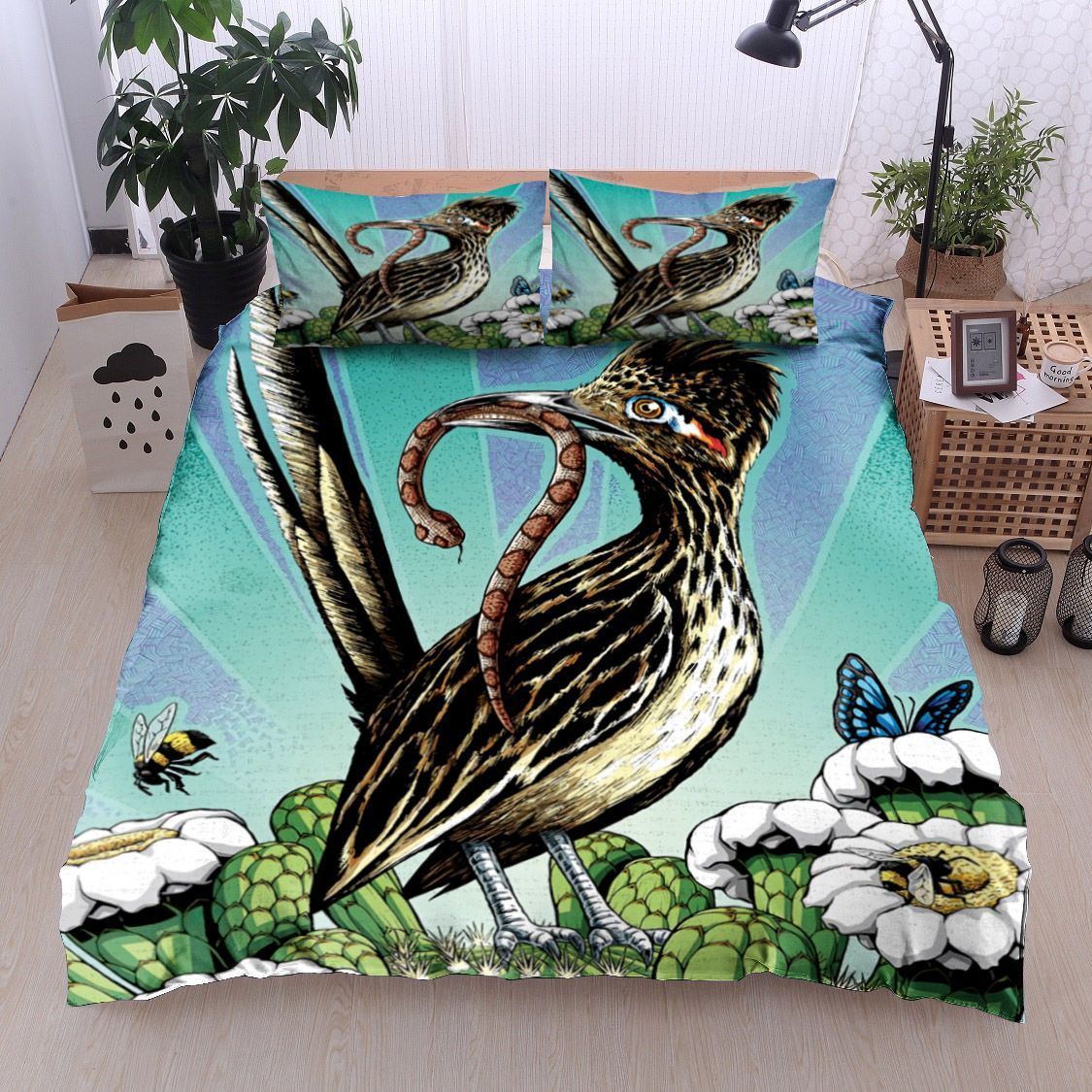 Roadrunner Bee Butterfly Flower Bedding Set