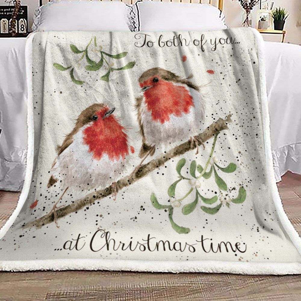Robins Christmas Sherpa Fleece Blanket