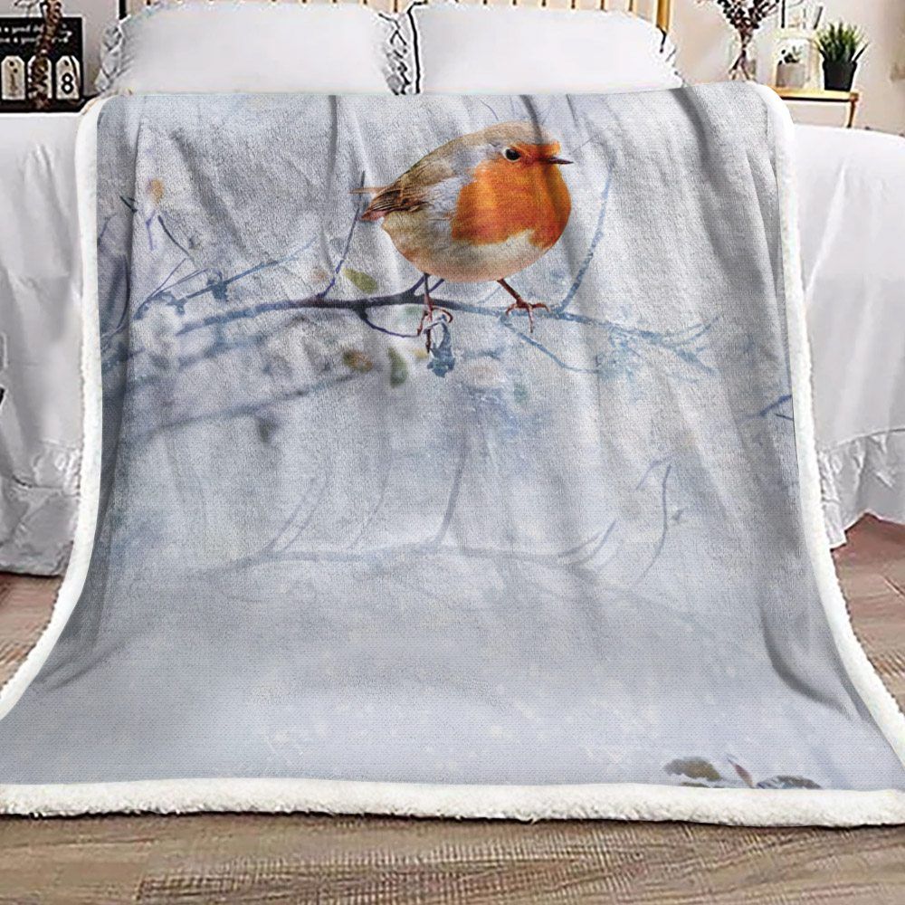 Robins Christmas Sherpa Fleece Blanket