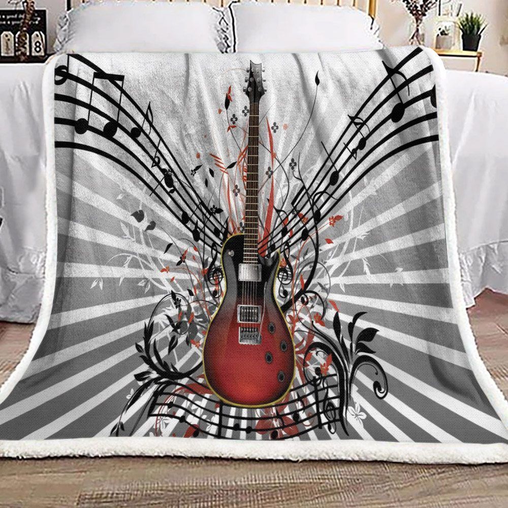 Rock And Roll Sherpa Fleece Blanket
