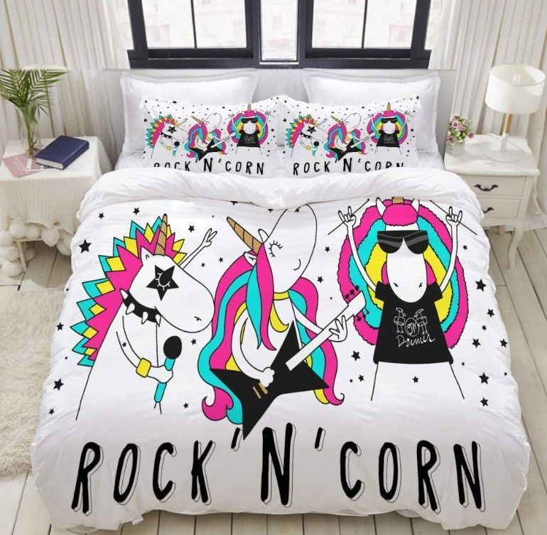 Rock And Roll Unicorn Bedding Set