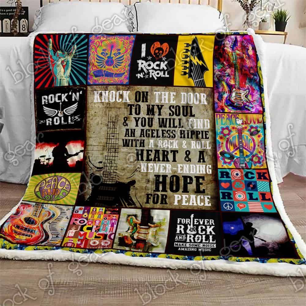 Rock And Roll With A Hippie Soul Fleece Blanket