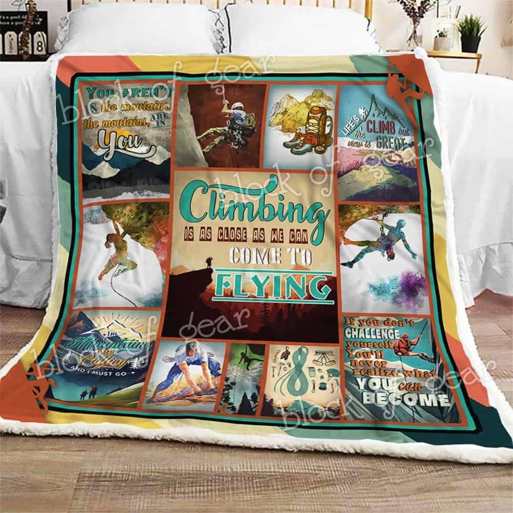 Rock Climbing Fleece Blanket