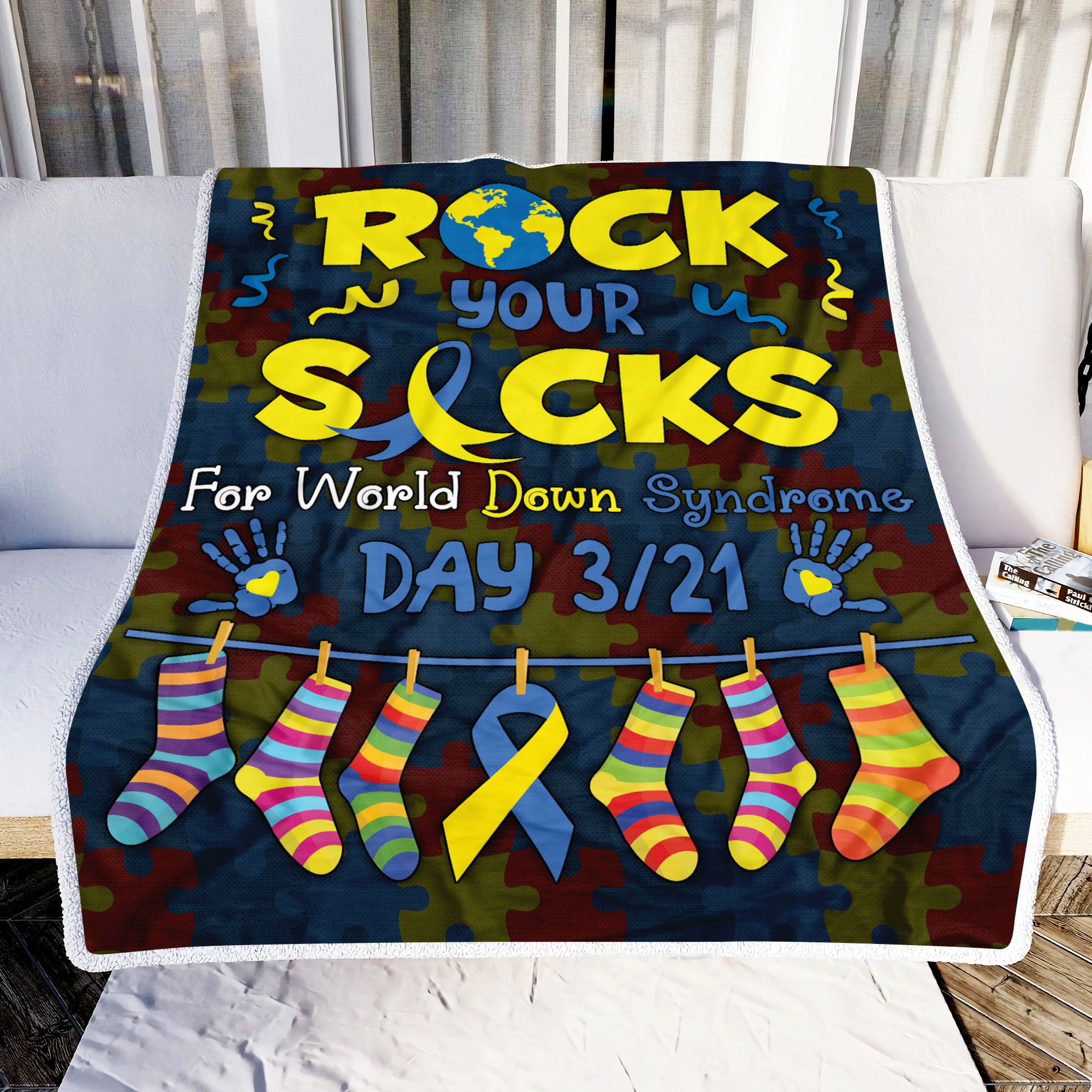 Rock Your Socks For World Down Syndrome Day Fleece Blanket