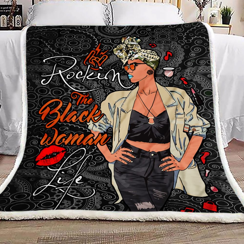 Rockin The Black Woman Life Fleece Blanket