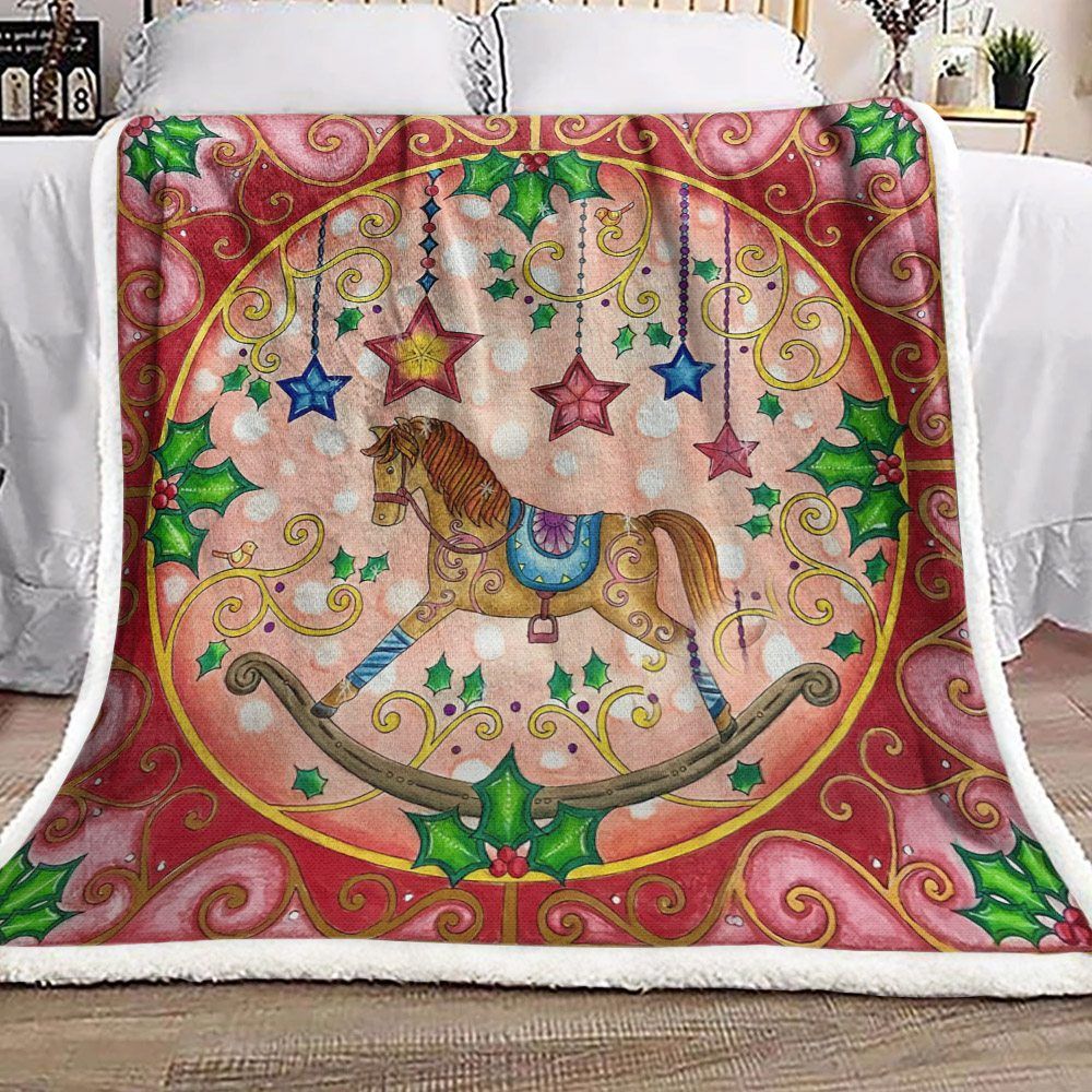 Rocking Horse Sherpa Fleece Blanket