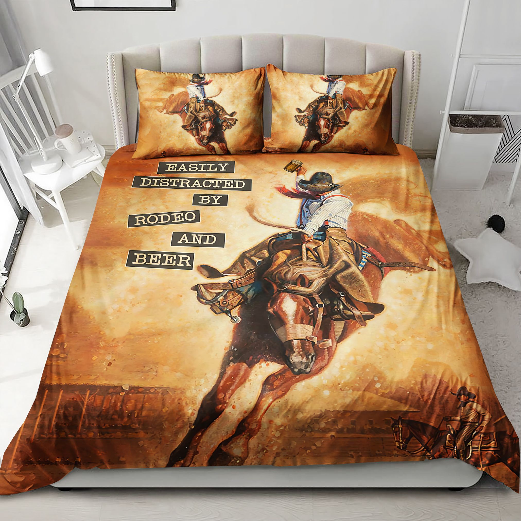 Rodeo And Beer Vintage Bedding Set