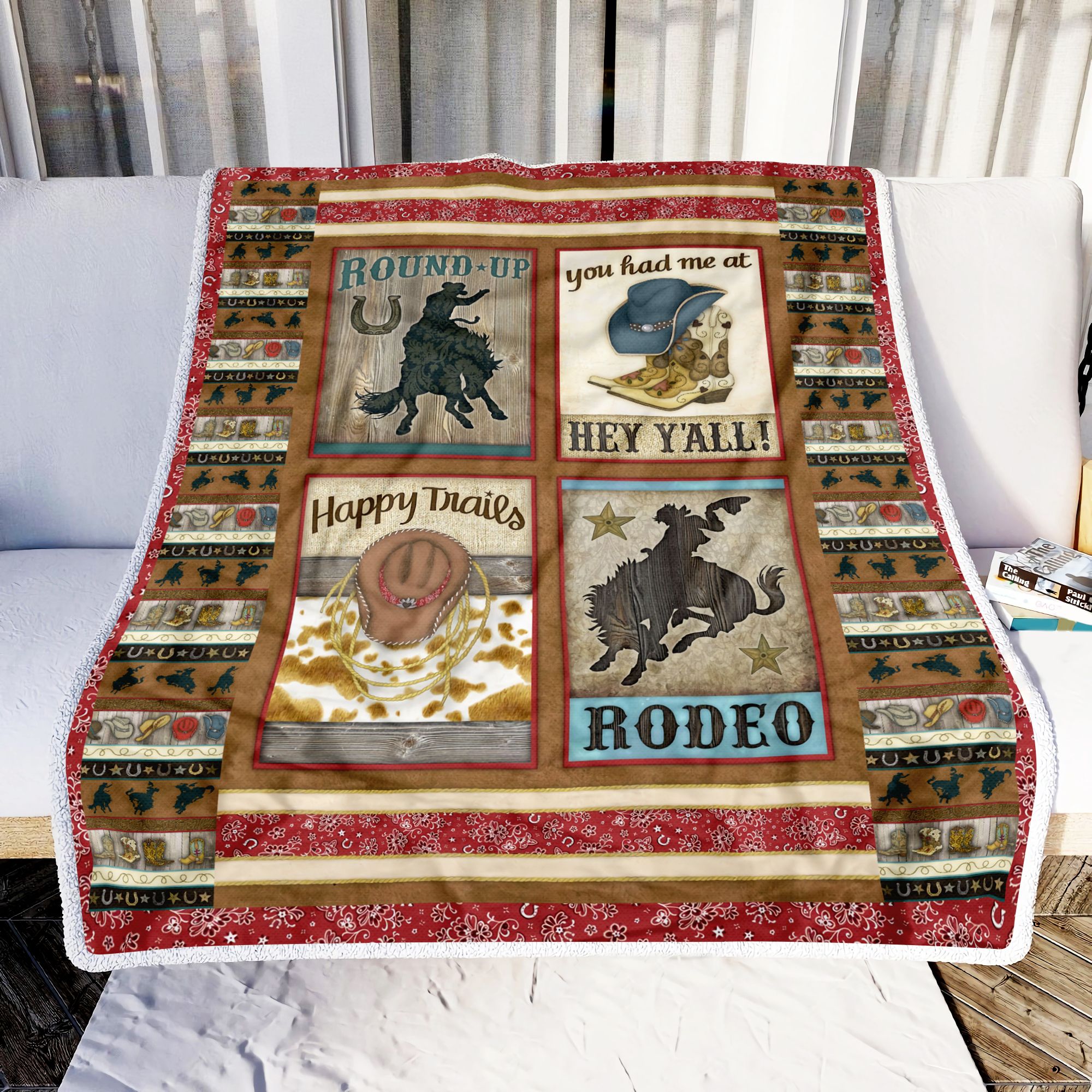 Rodeo Roundup Brown Fleece Blanket