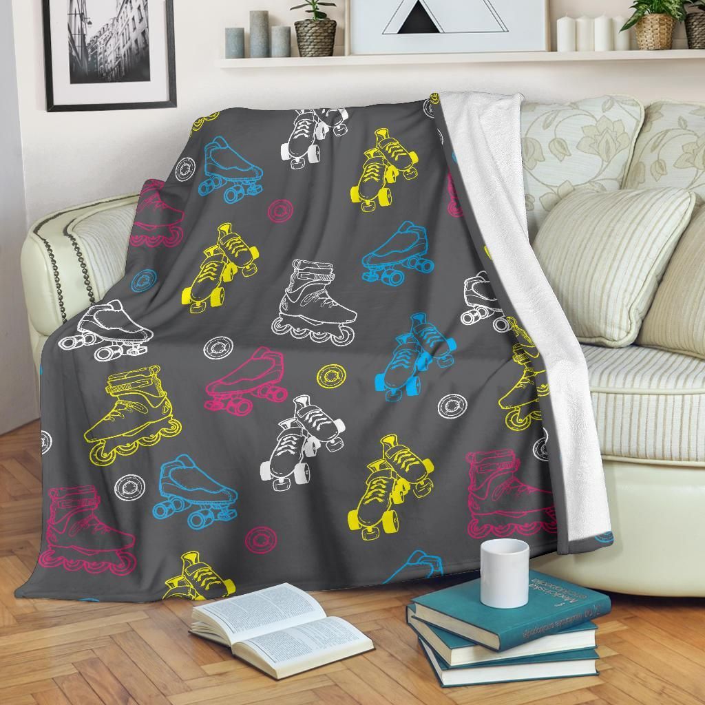 Roller Skate Pattern Sherpa Fleece Blanket