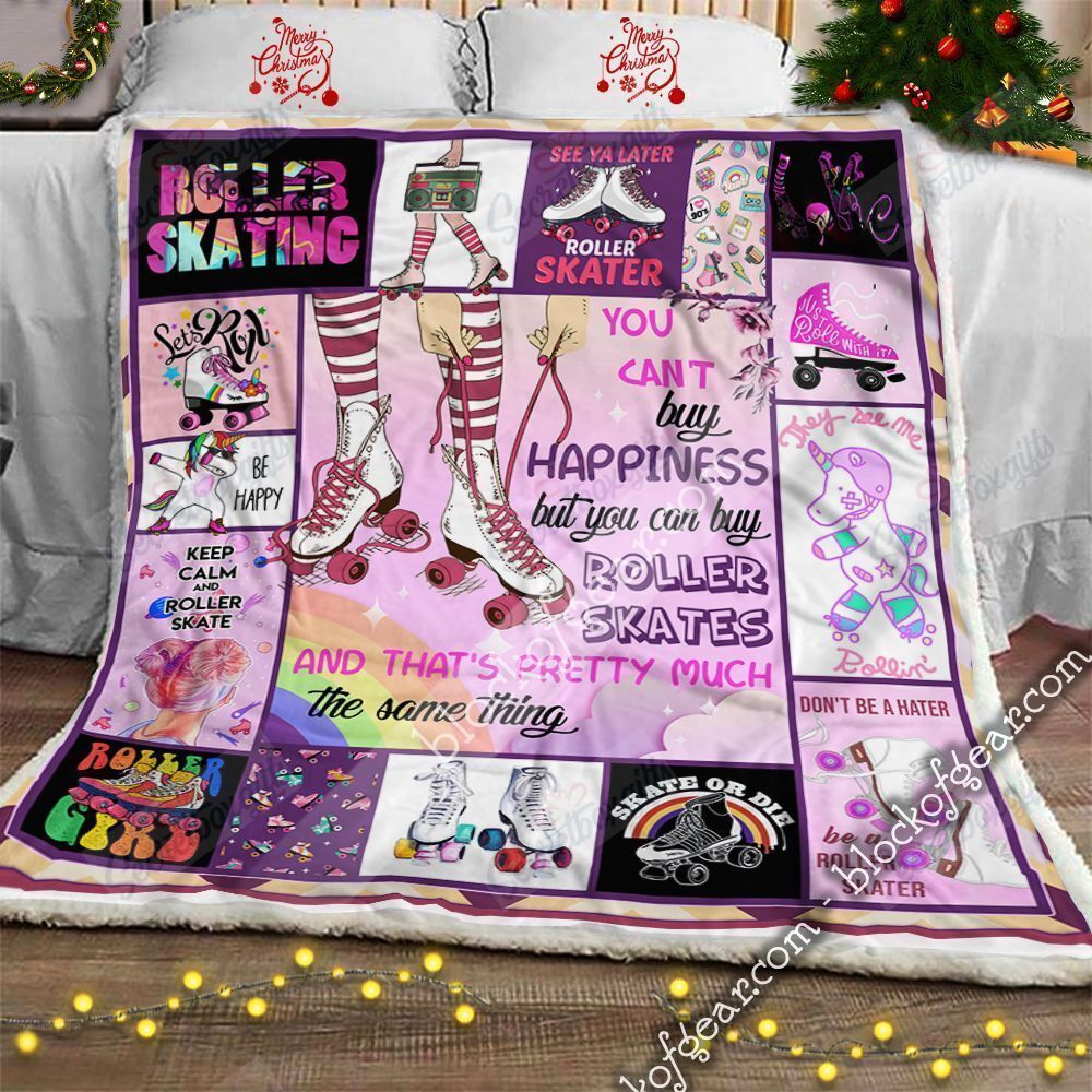 Roller Skating Girls Fleece Blanket