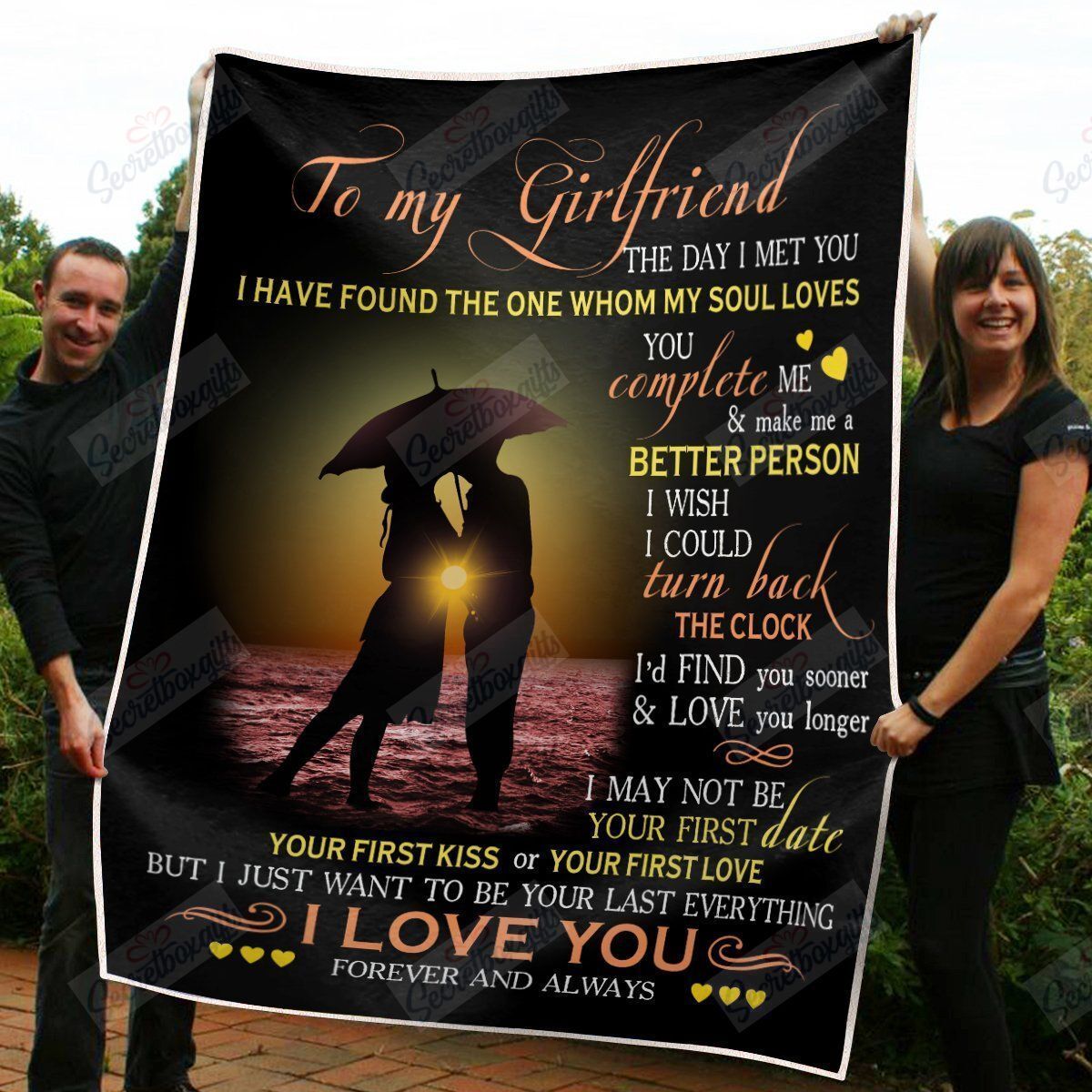Romantic Girlfriend Fleece Blanket