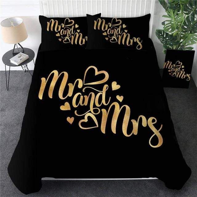 Romantic Letters Mr And Mrs Bedding Set