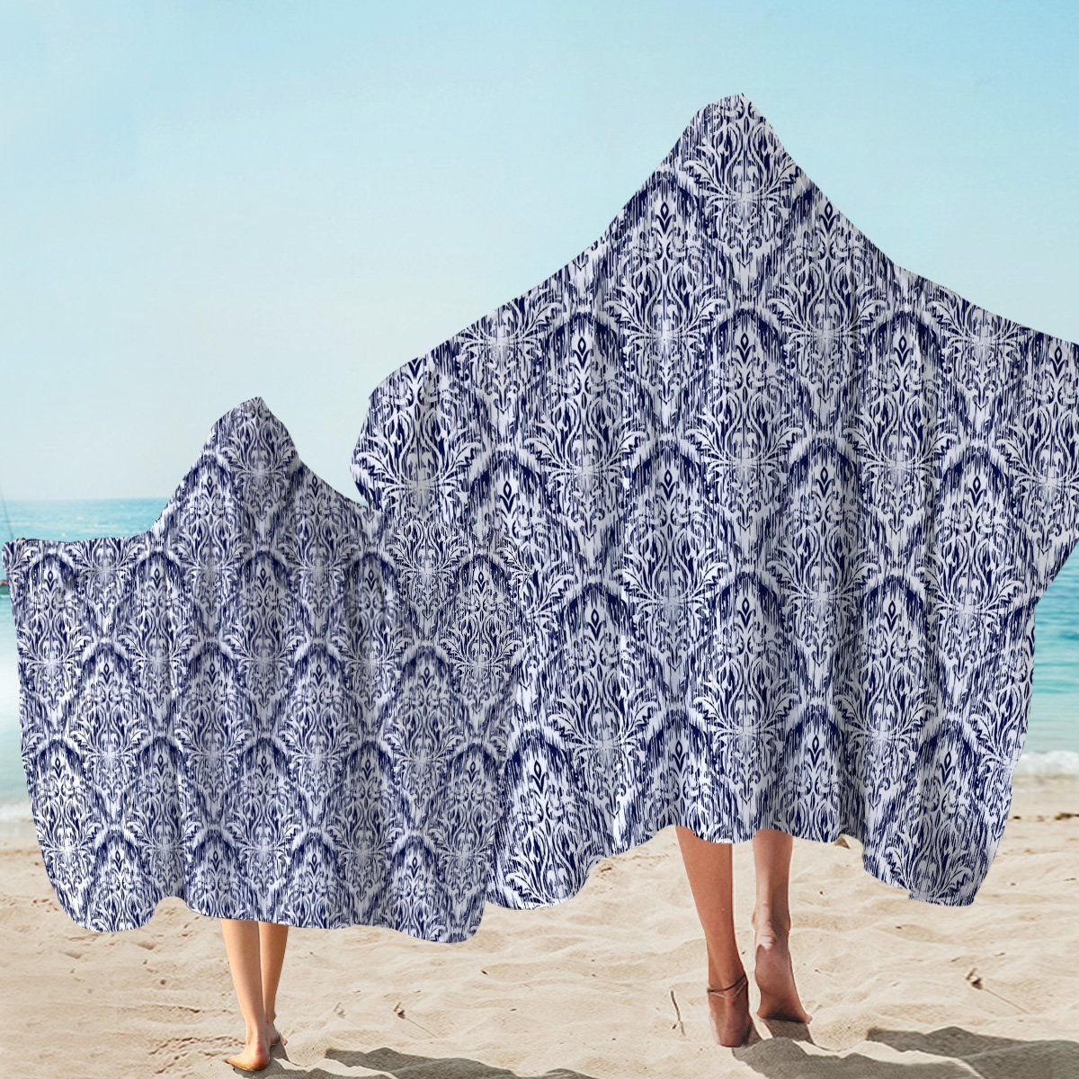 Rooftiles Style Background Printed Hooded Towel