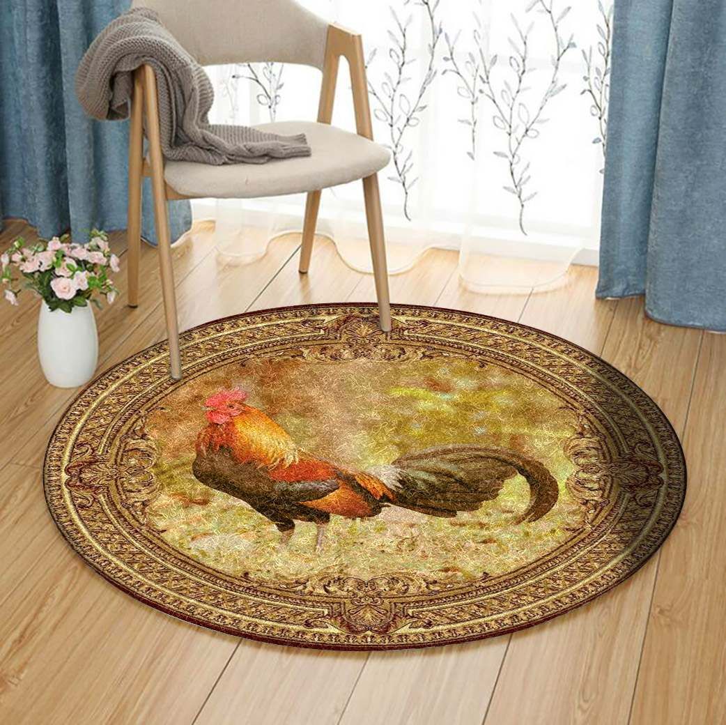 Rooster Round Carpet