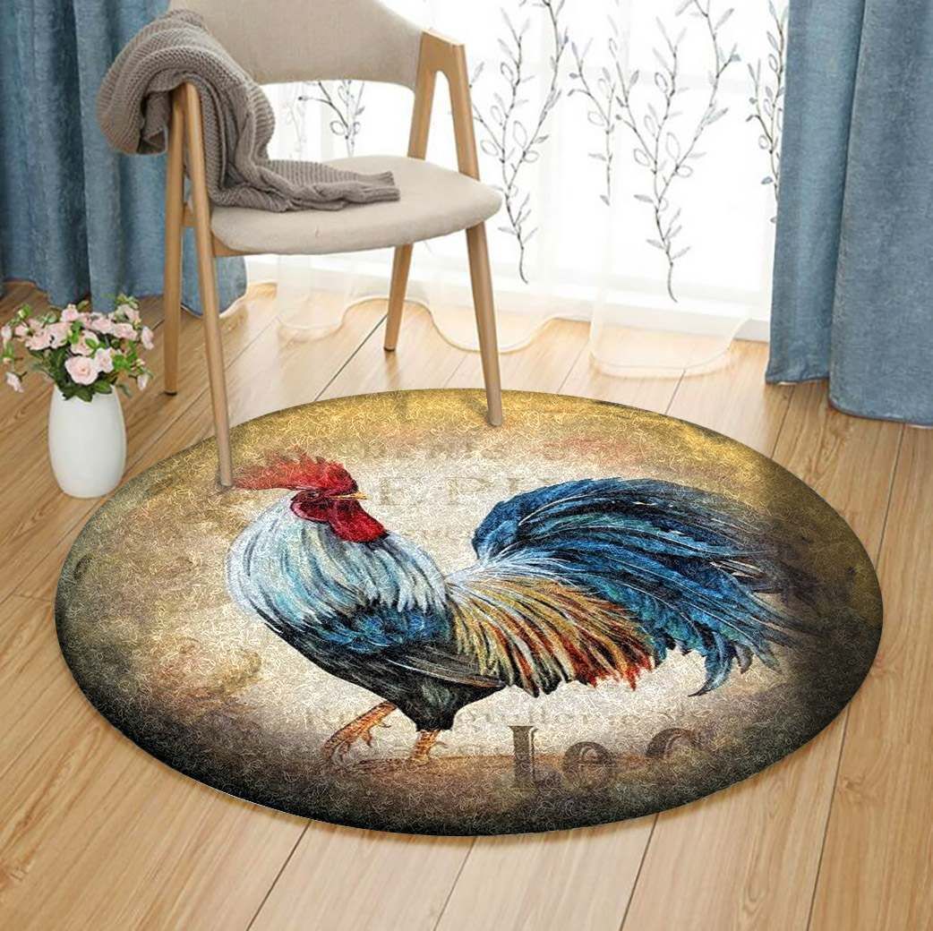 Rooster Round Carpet