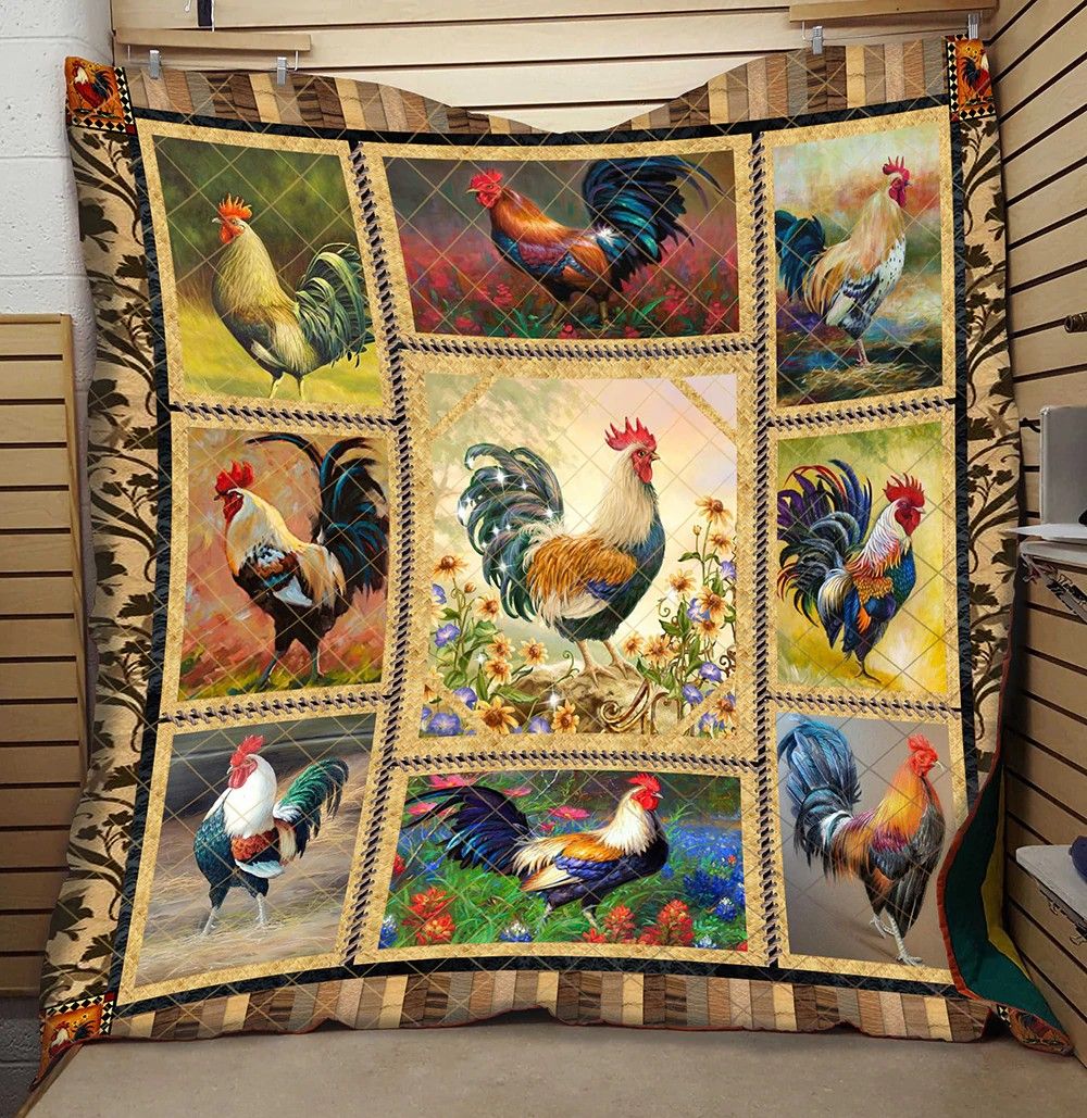 Rooster Chicken DD1909174CL Quilt Blanket