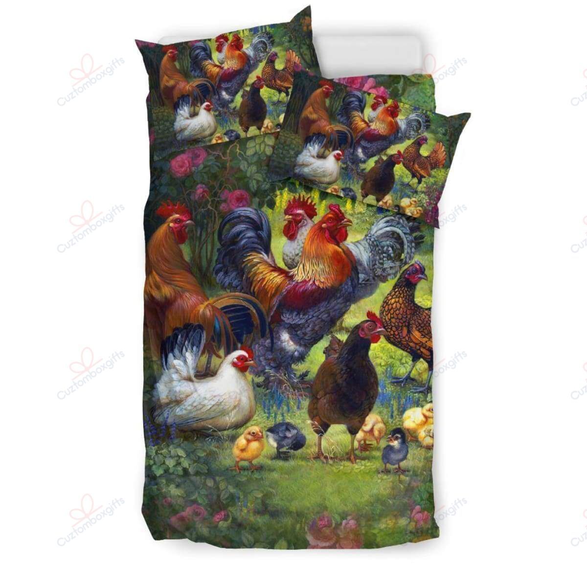Rooster Chicken Family Bedding Set