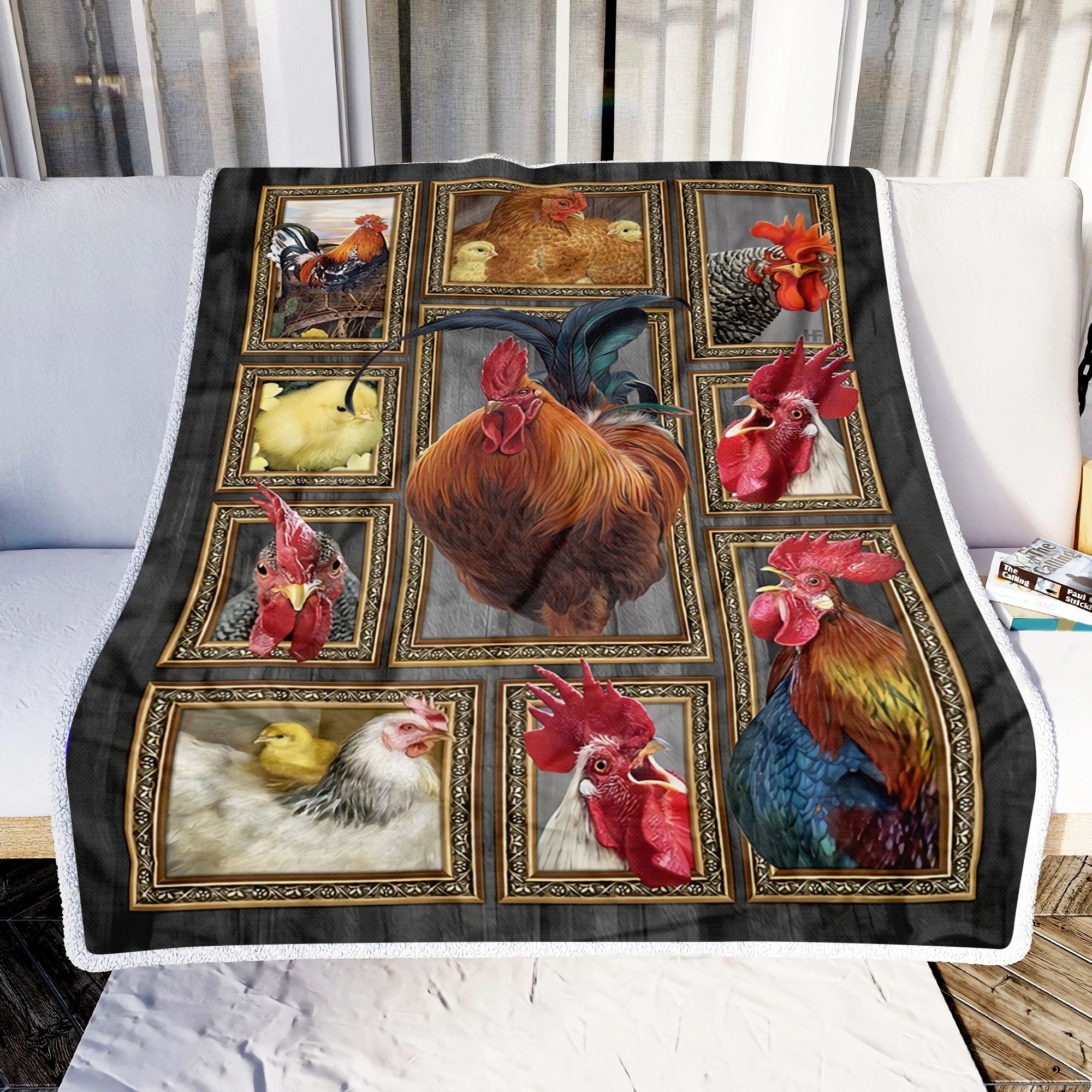 Rooster Chicken Fleece Blanket