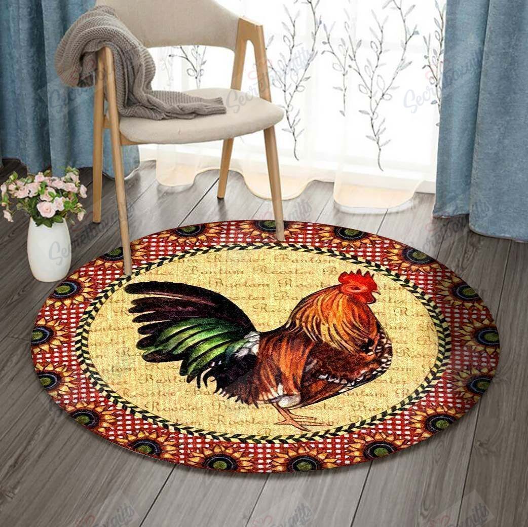 Rooster Round Carpet